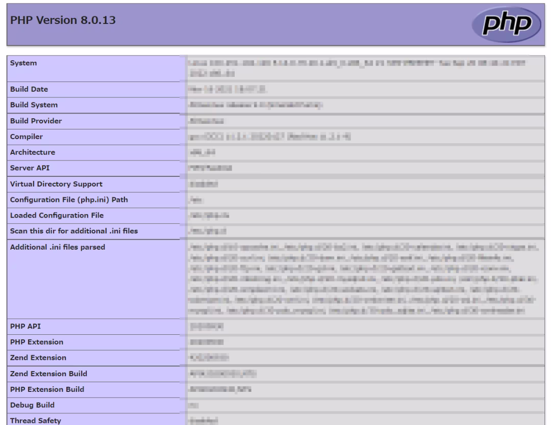 phpinfo