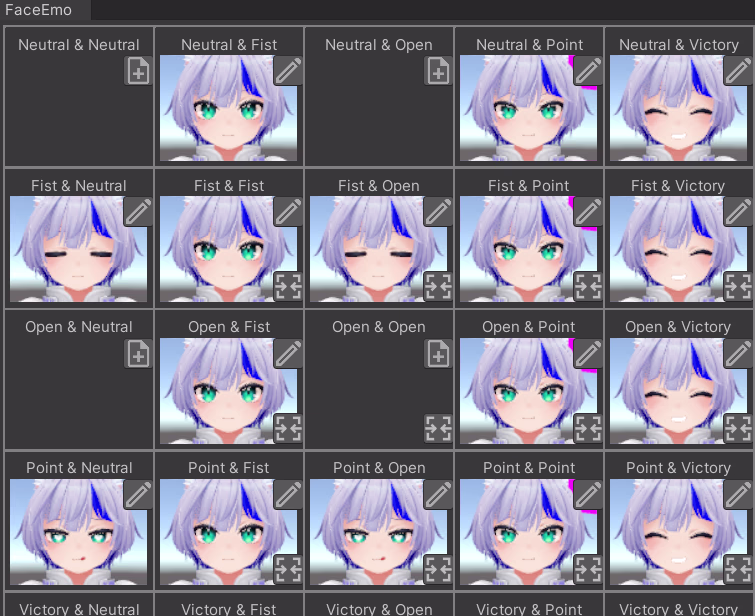 unity-faceemo-gesture-table