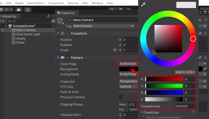 unity-webcam-alpha-unitysetting