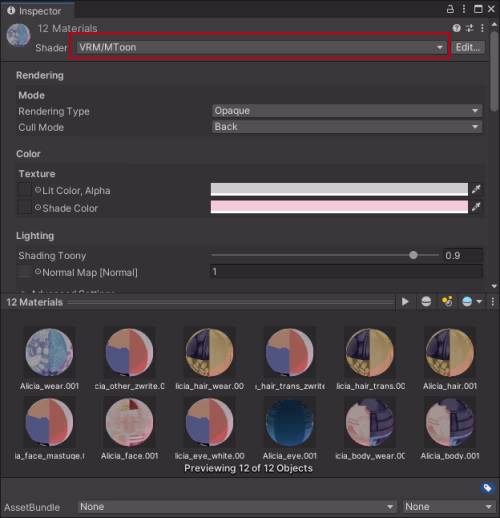 vrm-set-mtoon-shader