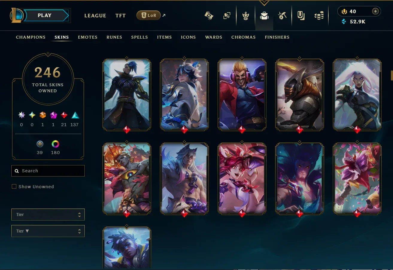LoL EUW LVL 819 | All Champs | 246 Skins (Ultimate+Prestige) | Peak Emerald 2 + Free Valorant Plat Account — League of Legends image 3