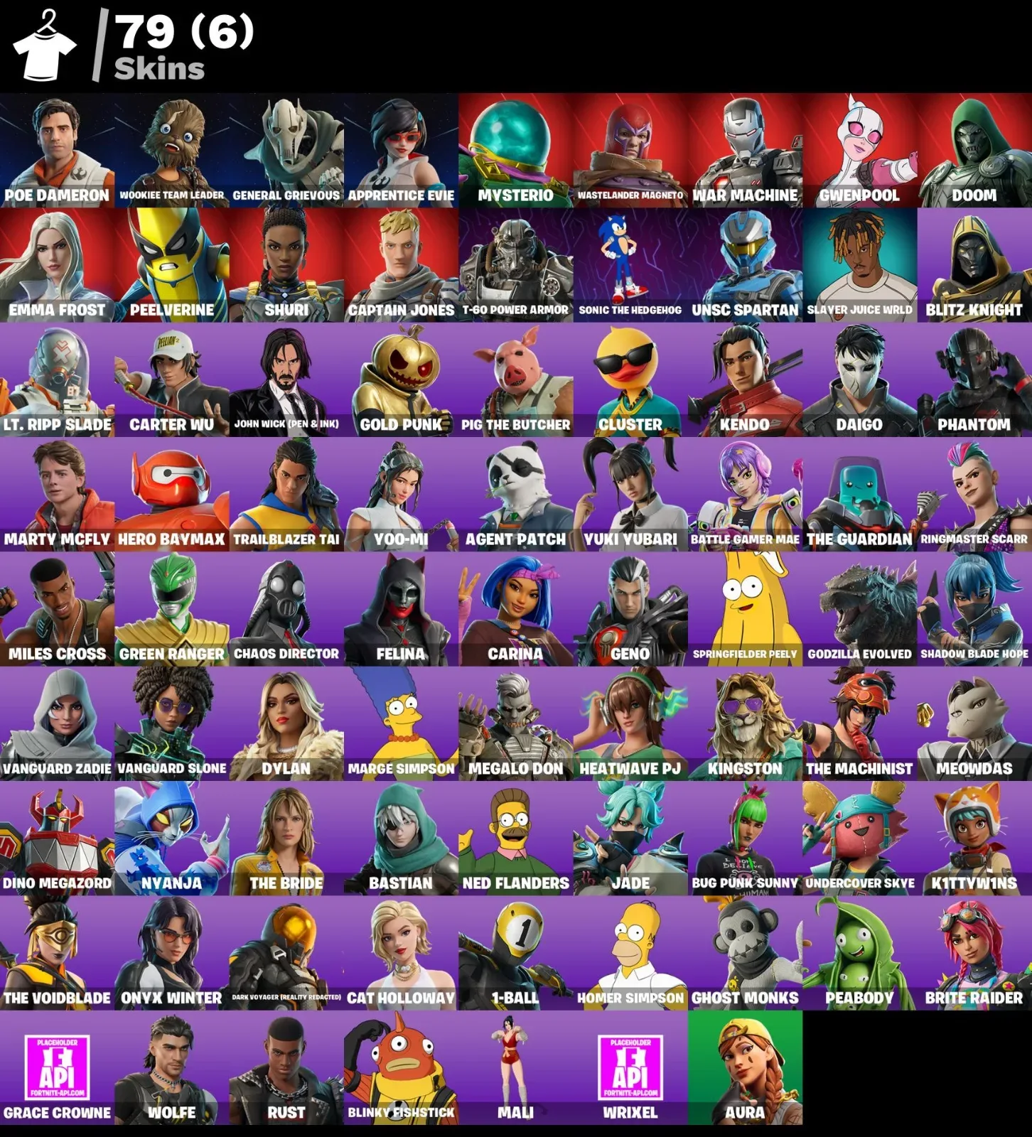 🔥 STACKED FORTNITE ACCOUNT | 79 SKINS | LVL 2207 | GENERAL GRIEVOUS + MAGNETO + MYSTERIO + GWENPOOL | 250 V-BUCKS ⚡ — Fortnite image 1