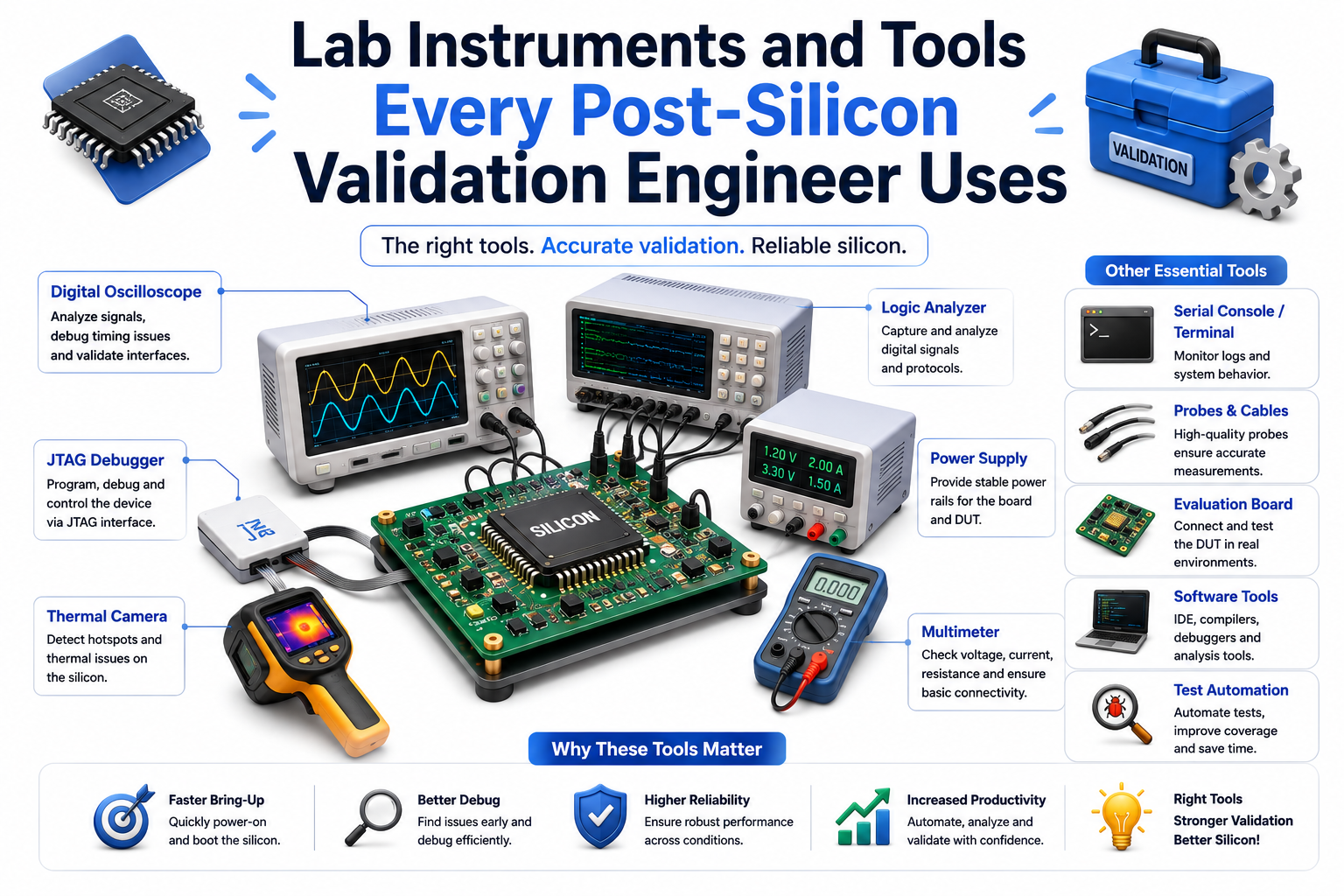Lab Instruments and Tools Every Post-Silicon Validation Engineer Uses