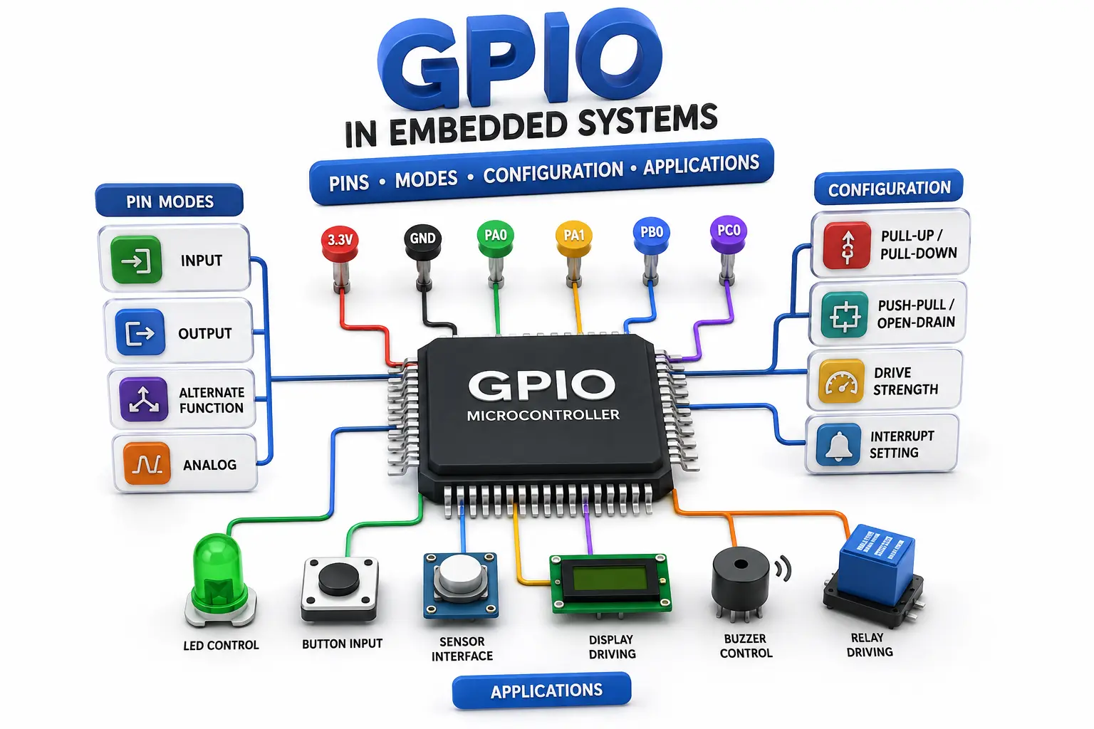 GPIO in Embedded Systems Complete Guide to Pins Modes Configuration and Applications