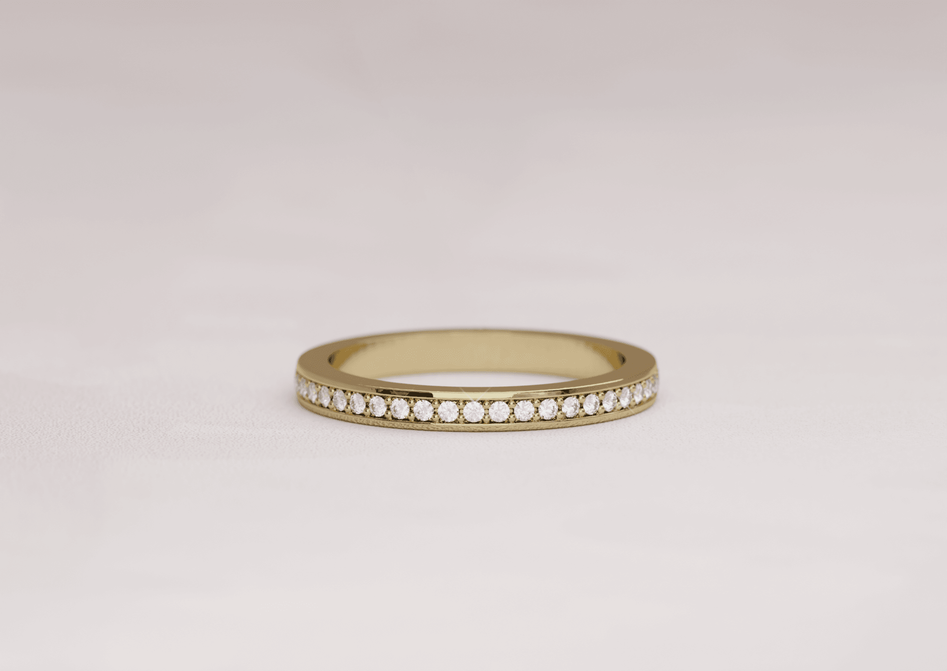 Pave Wedding Band in 14k Gold