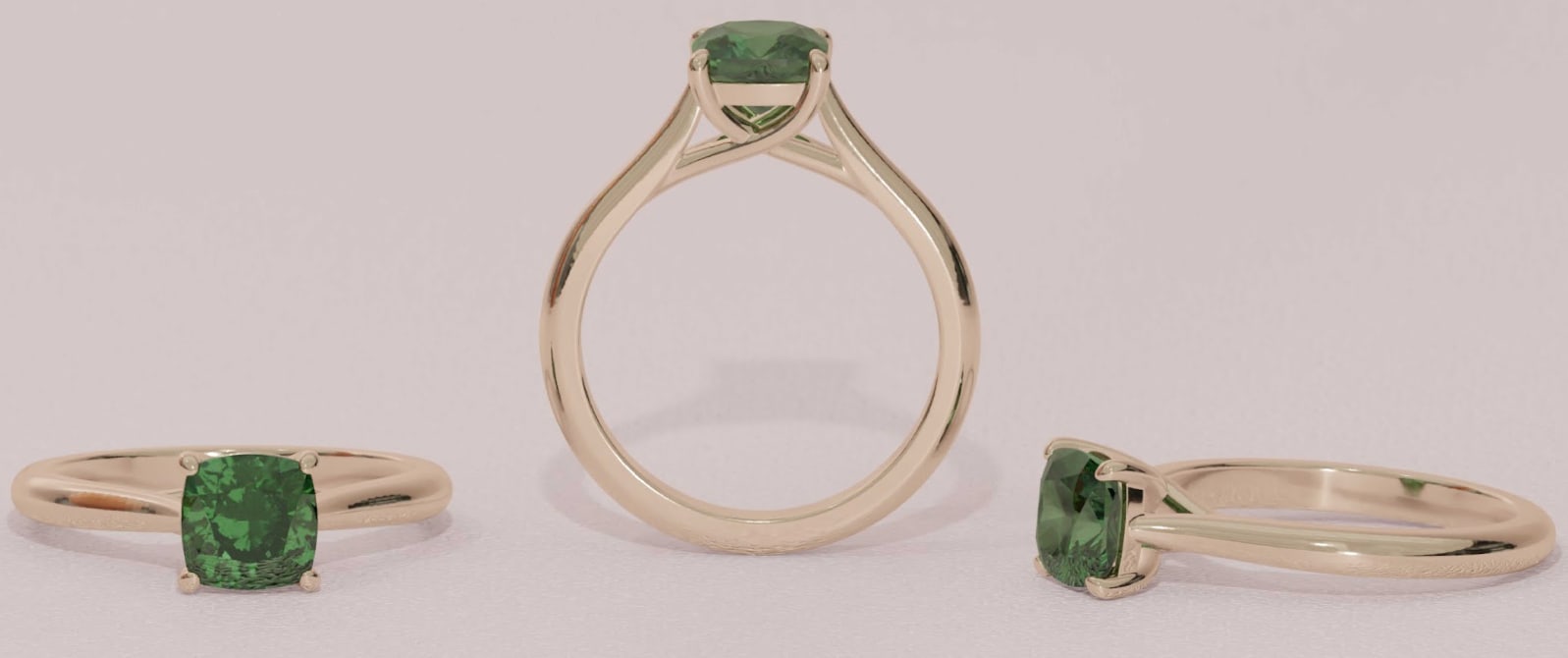 Emerald Cut Cushion Cut Engagement Ring