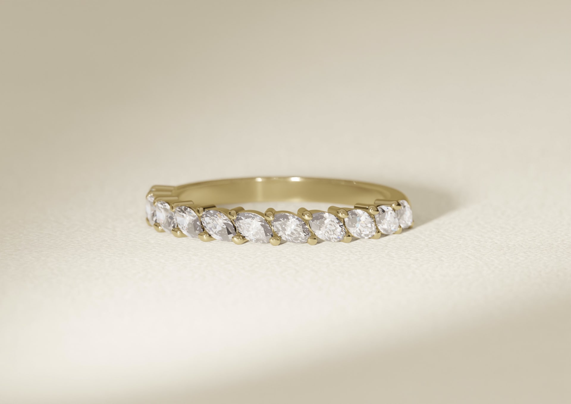 Yellow Gold Half Eternity Ring