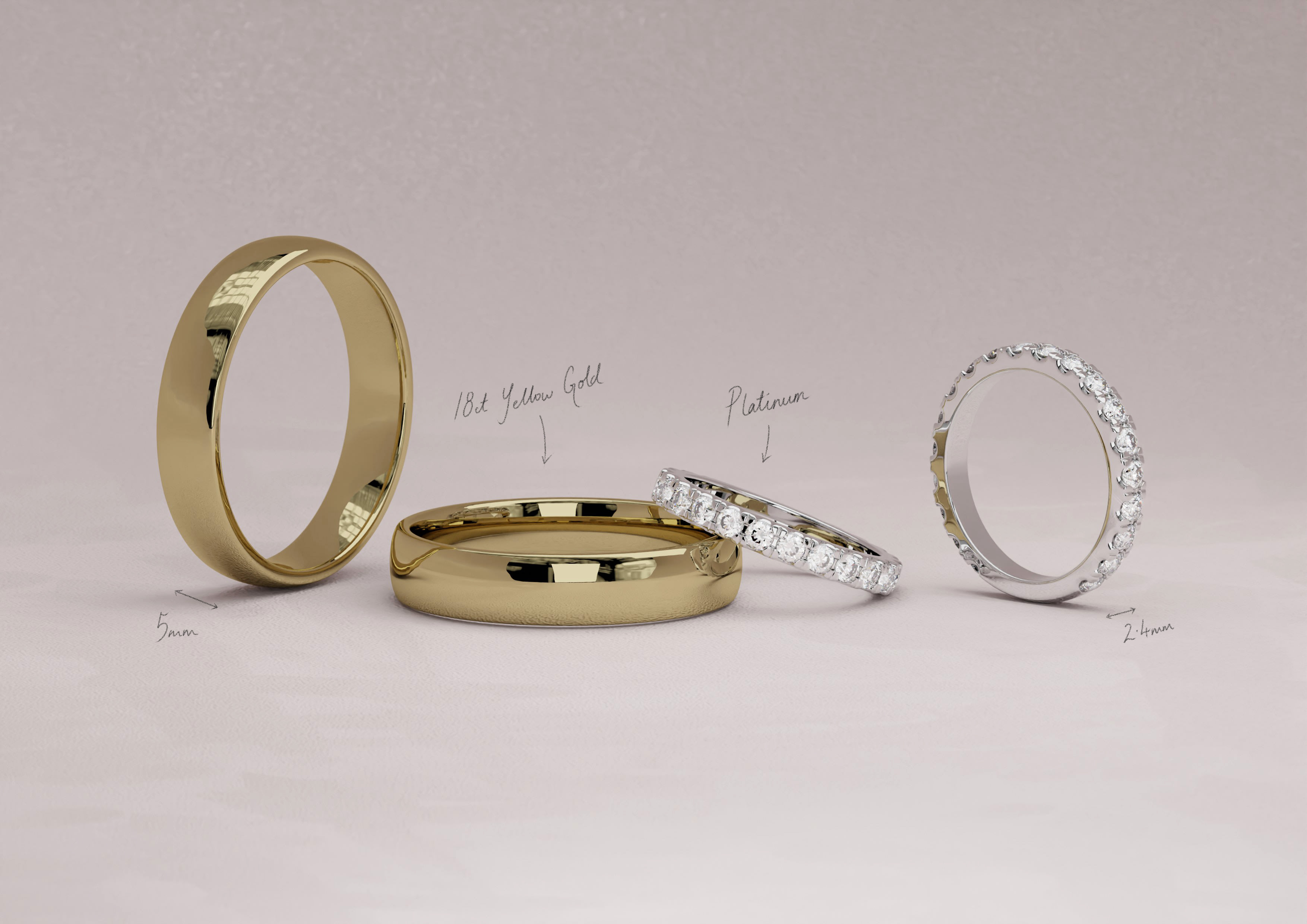 Gold and platinum wedding bands