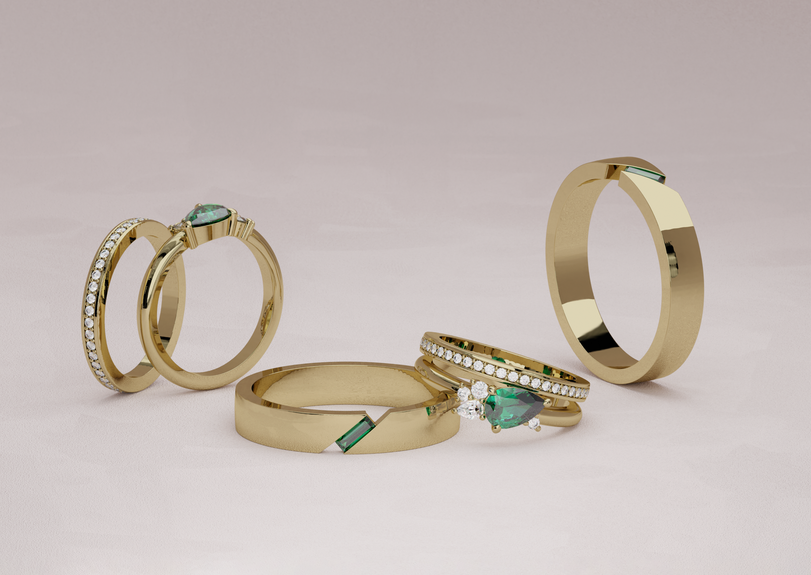 Emerald bridal set