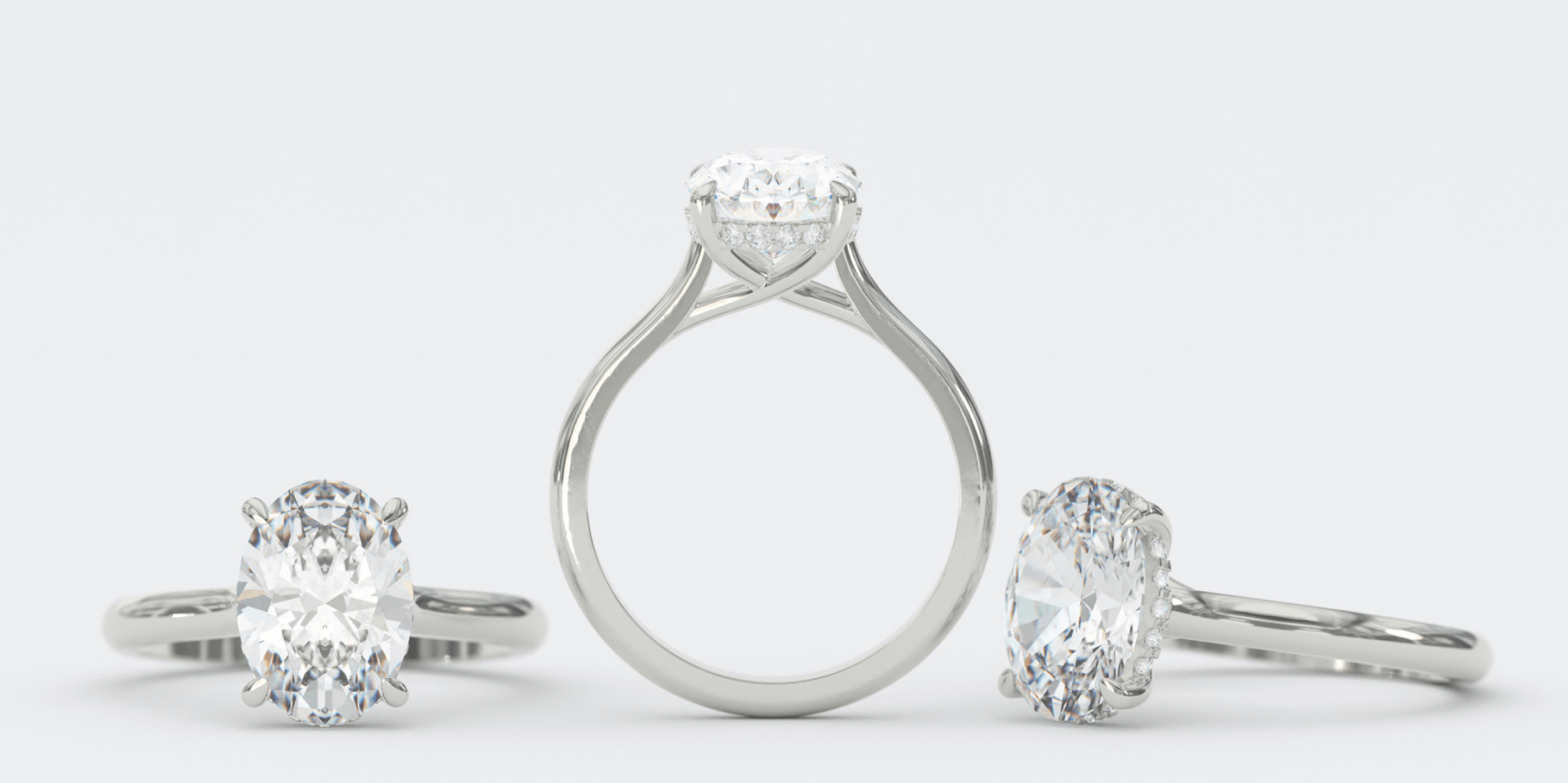 Oval Engagement Ring Render