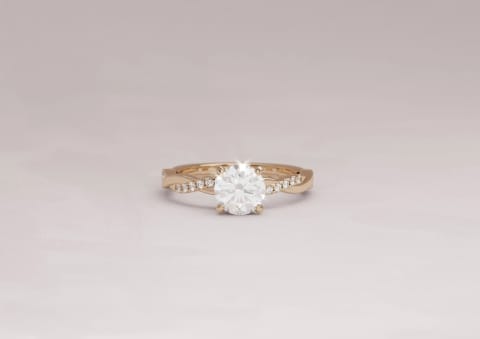 Designing a Twisted Band 1 Carat Round Solitaire Engagement Ring  Thumbnail