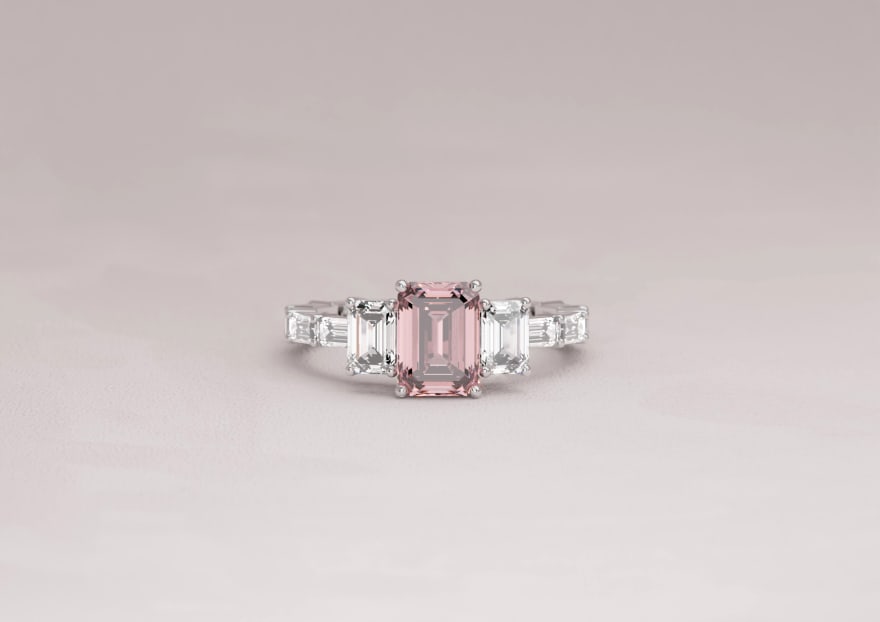 Pink Sapphire with Platinum Band