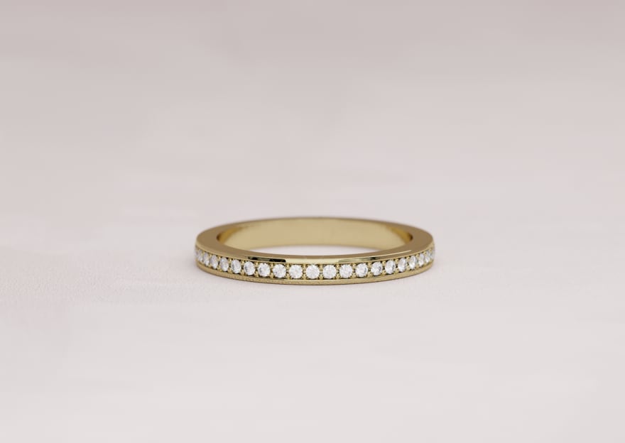 Pave Wedding Band in 14k Gold