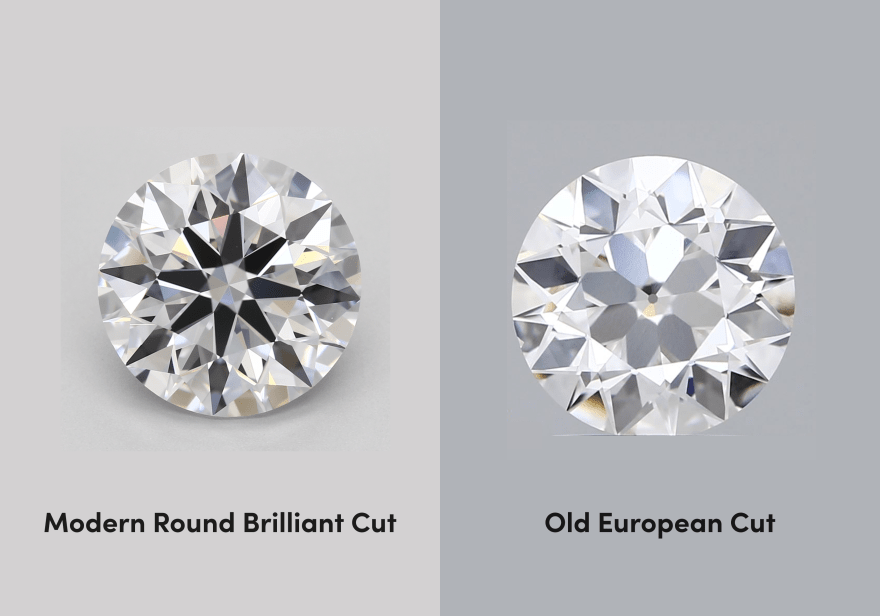 Old European Cut vs Modern Brilliant Round Diamond