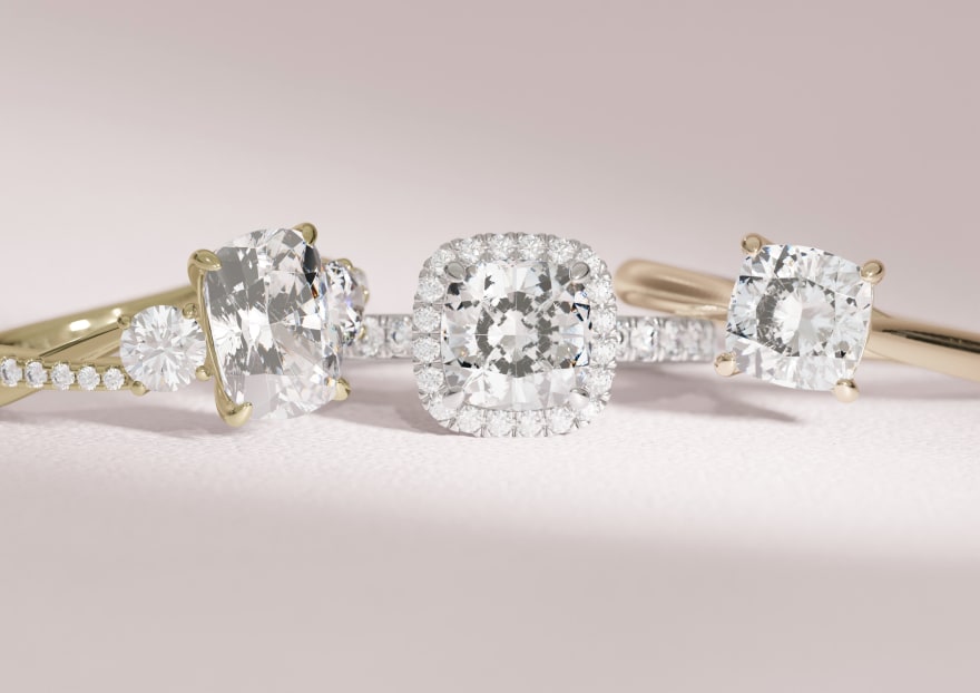 Variety of different Cushion Cut designs