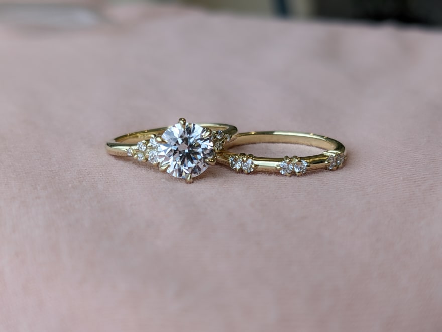 Dainty Engagement & Wedding Band Set