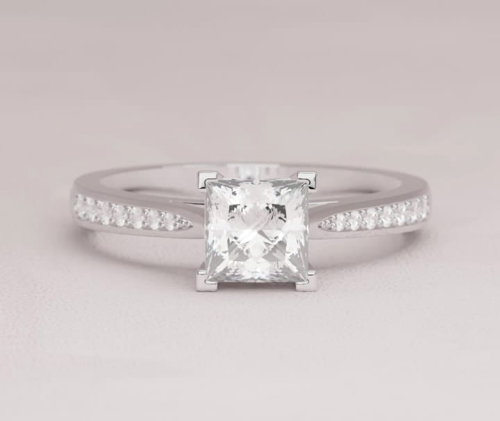 Princess Cut Diamond in Platinum Band