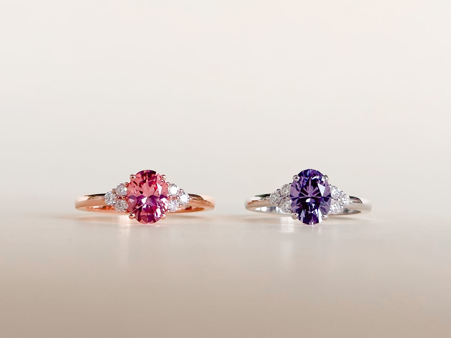 Precision cut sapphires to maximise colour and sparkle