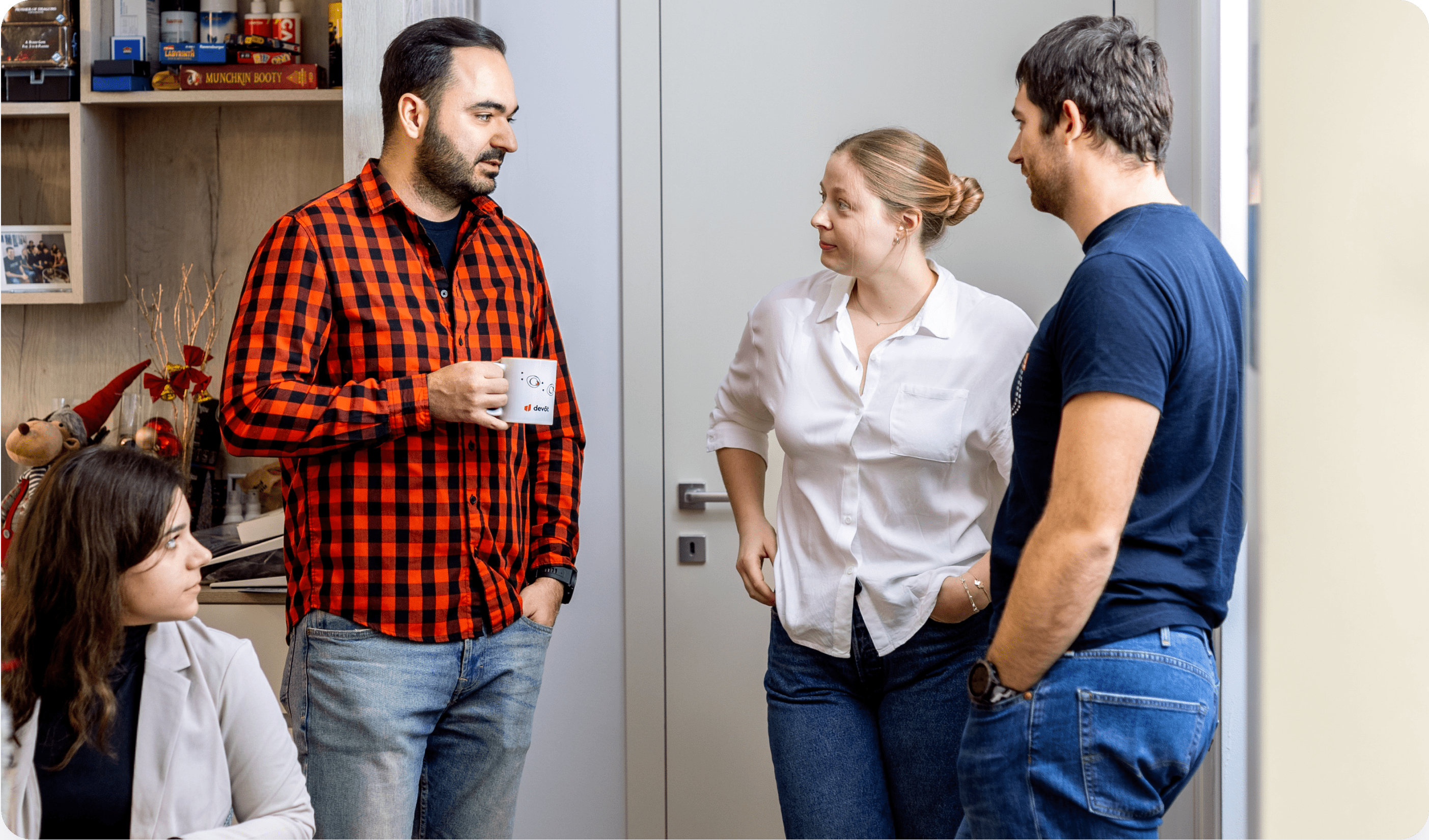 Engineers demonstrating team collaboration through custom software services.