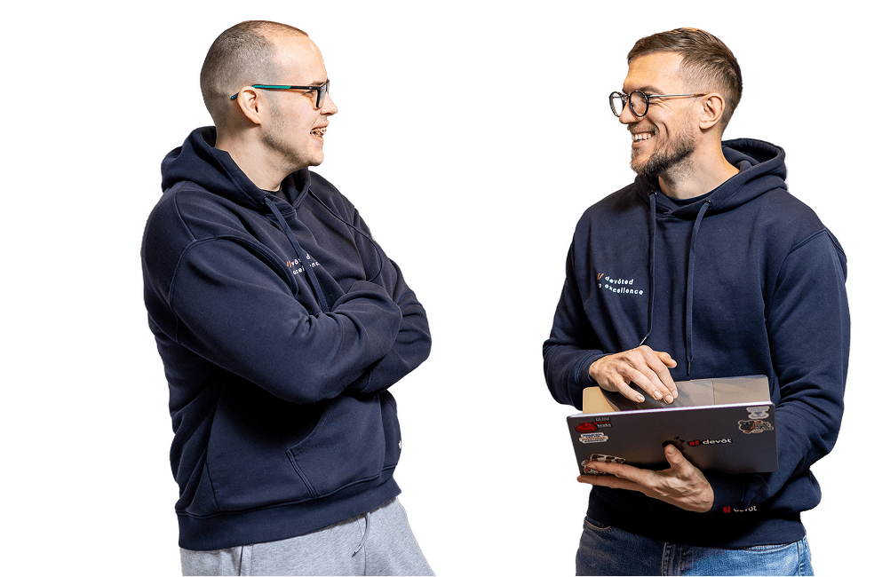 Devōt engineers collaborating.