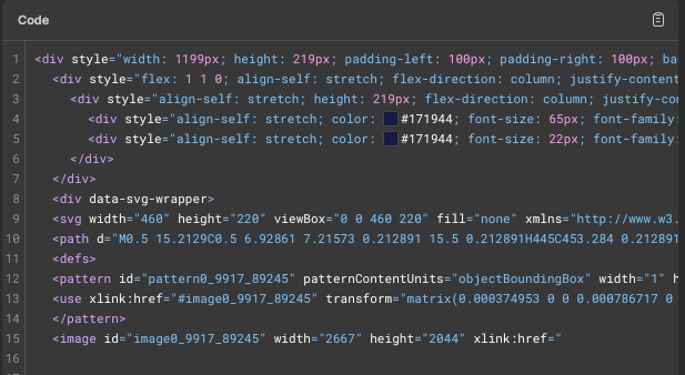 HTML and CSS code example