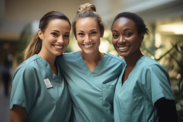 Enfermeras con uniforme antifluido