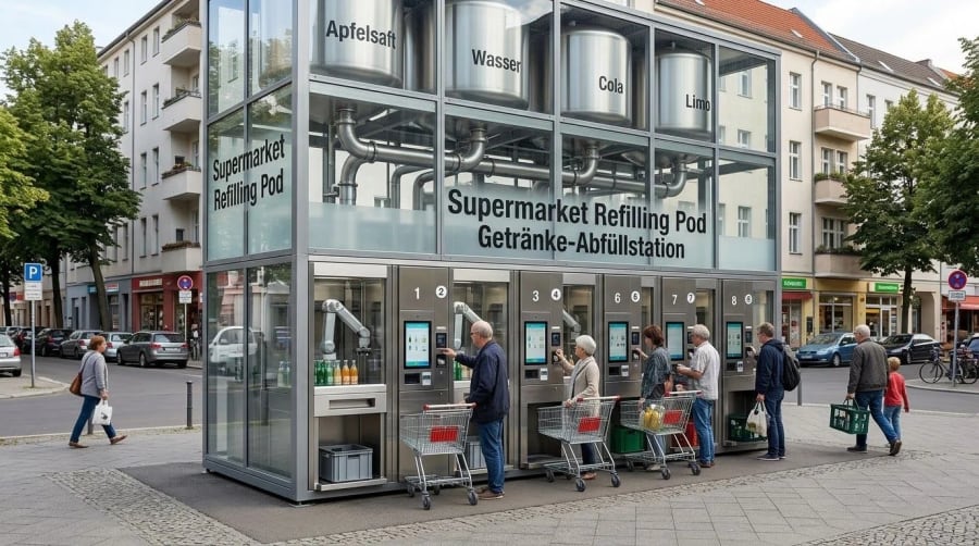 Supermarket refilling pod 1