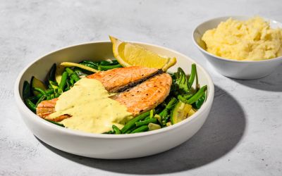 סלמון הולנדייז וירוקים