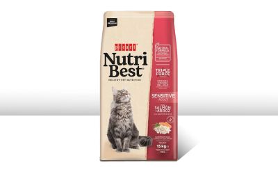 מזון לחתול סלמון ואורז 15 ק"ג Nutribest Sensitive