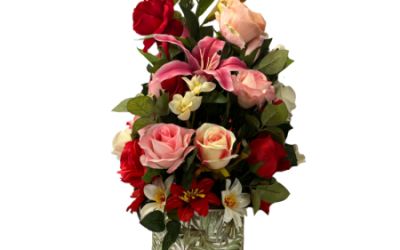 סידור סינטטי אדום ורוד 