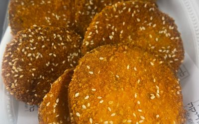 חציל מצופה בפירורי לחם