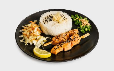 Teriyaki Salmon Skewers
