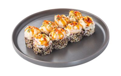 Ролл с креветками и пармезаном