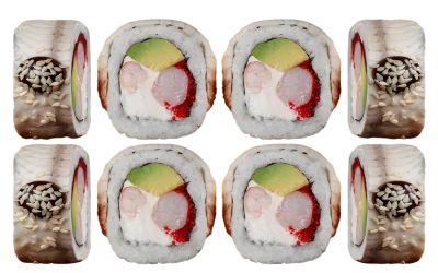 Урамаки с угрем и креветкой