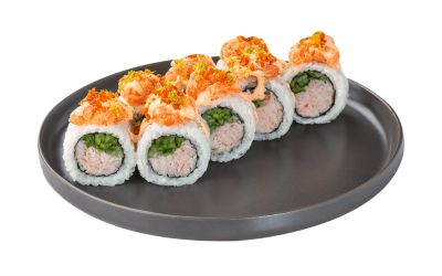 Острый с лососем и крабовым миксом