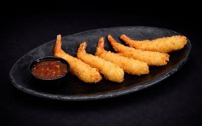 Тигровые креветки с соусом карри