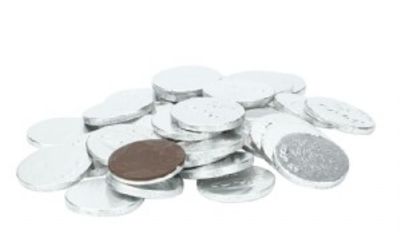 מטבעות שוקולד כסף 100 גרם