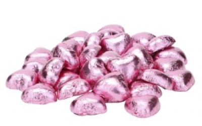 לבבות שוקולד ורוד 100 גרם