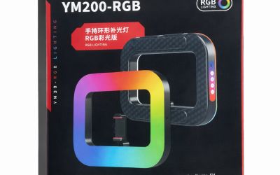 תאורת לד רינג מרובעת RGB דגם YM200-RGB