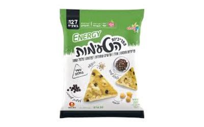 הטעימות פריכיות חומוס, אורז, עדשים שחורות, קינואה ופלפל שחור