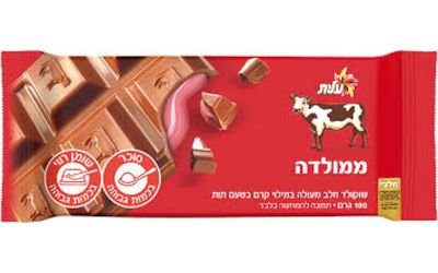 עלית ממולדה שוקולד חלב במילוי קרם בטעם תות