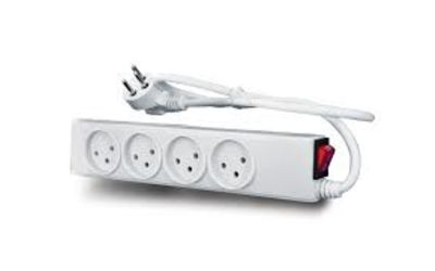 רב שקע 4 + מפסק כבל מטר