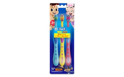 אורל בי מארז 3 יחידות מברשות שיניים לילדים  