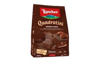 לואקר קוביות ופל בטעם קקאו במילוי קרם קקאו שוקולד כפול