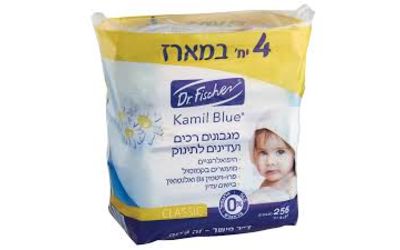 ד"ר פישר רביעיית מגבונים קמיל בלו 64X4 יח'