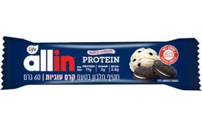 אול אין חטיף חלבון בטעם קרם עוגיות
