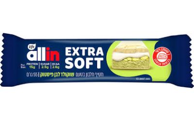 אול אין חטיף חלבון בטעם שוקולד פיסטוק