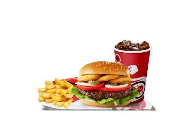 ארוחת ראנץ' אנגוס עם טבעות בצל