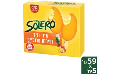 שלגון מיני סולרו בטעם וניל ופירות טרופיים 5 יחידות