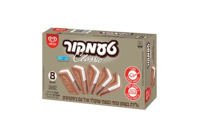 גלידה טעמקור בטעם שוקו וניל עם ביסקוויטים
